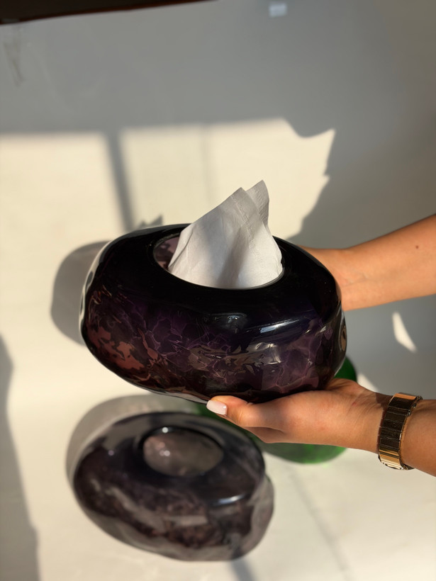 جا دستمالی دفرمه شیشه ای طرح دفرمه