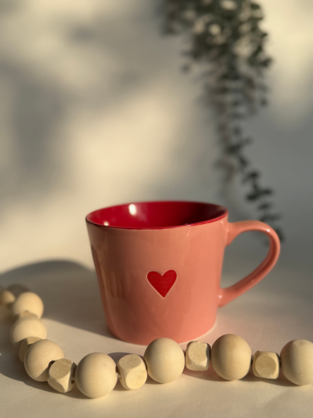 ماگ سرامیکی رنگی طرح قلب