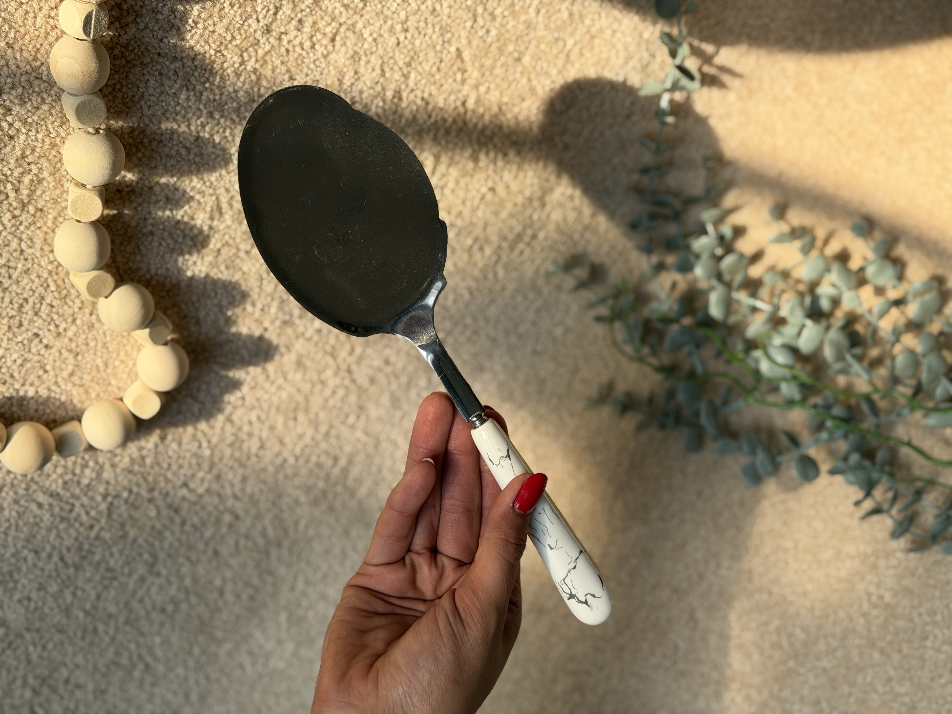 کفگیر دسته سرامیکی طرح ماربل
