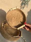 سبد حصیری سه سایز دسته چوبی؛ انتخابی شیک برای نظمدهی و دکور منزل