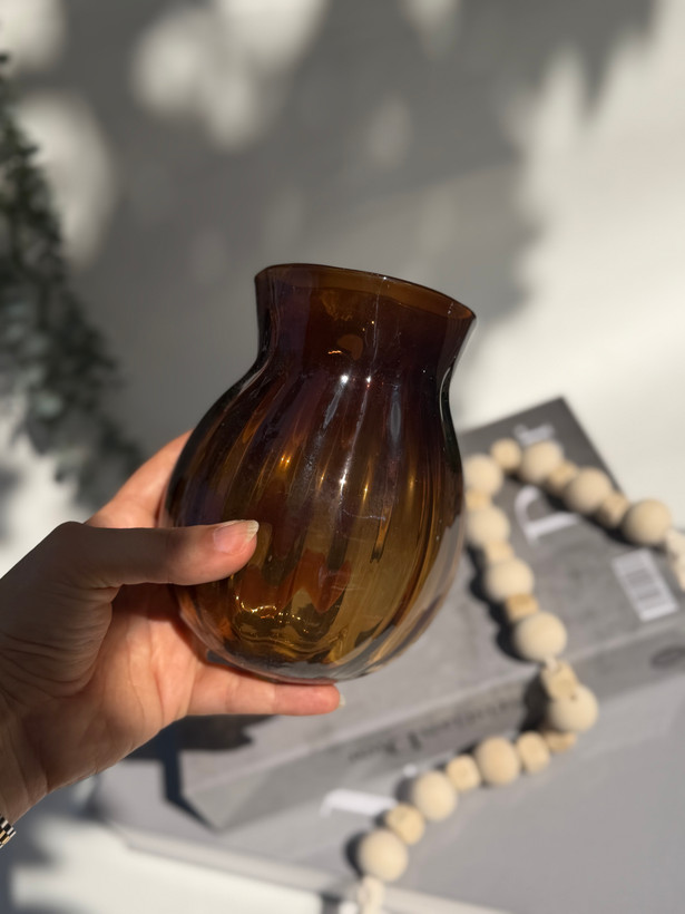 گلدون شیشه ای دیواری رنگی دکوری دست ساز