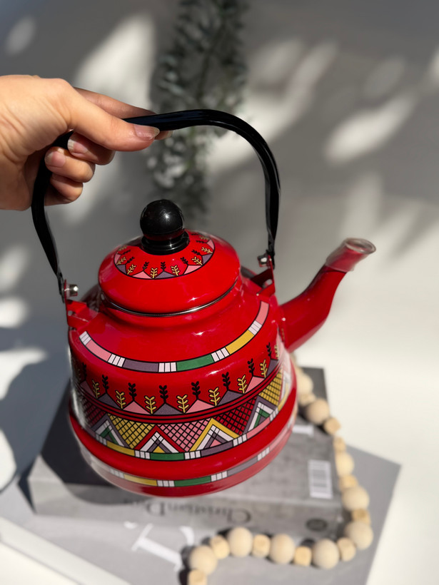 کتری لعابی مراکشی طرح سنتی ۲/۵ لیتری