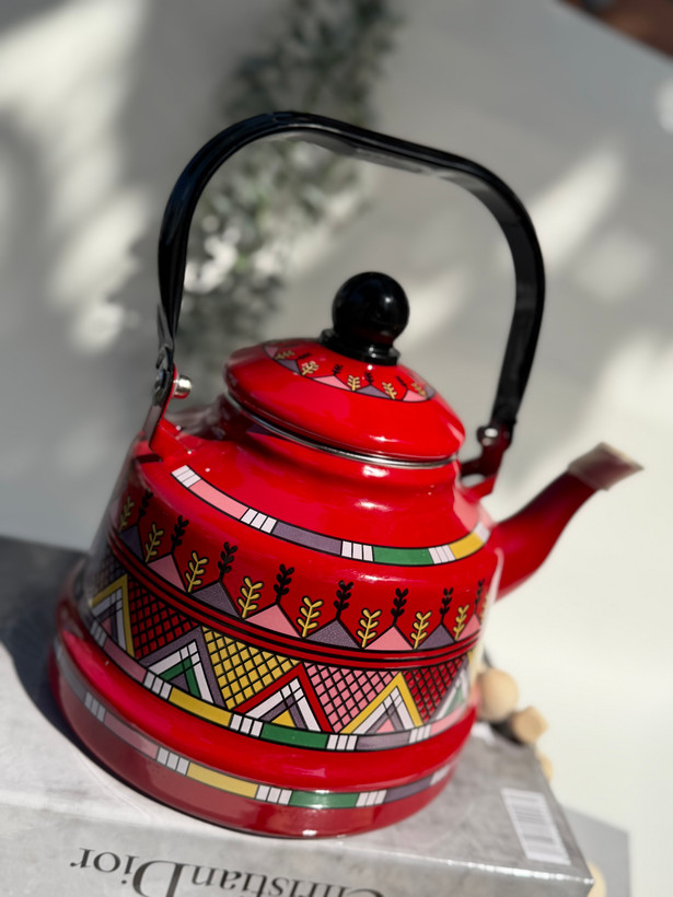 کتری لعابی مراکشی طرح سنتی ۲/۵ لیتری